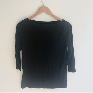 a new day | Black Boatneck Top